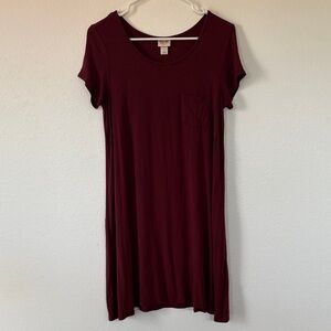 Burgundy T-Shirt Dress